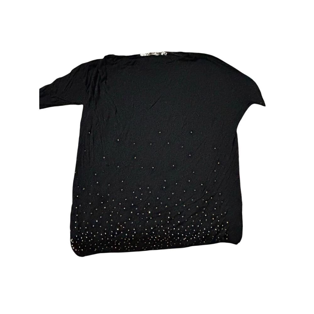 Michael stars 1 size black asymmetrical dolman sleeve hobnail detailed shirt euc